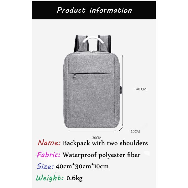 Custom logo fashion waterproof business bag laptop backpack with usb charging school bag