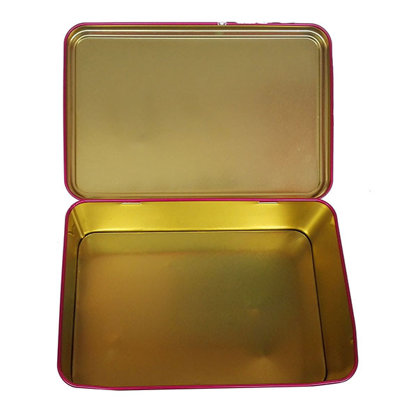 Custom Rectangle CYMK Printed Tin Cookie Containers ISO90001:2008
