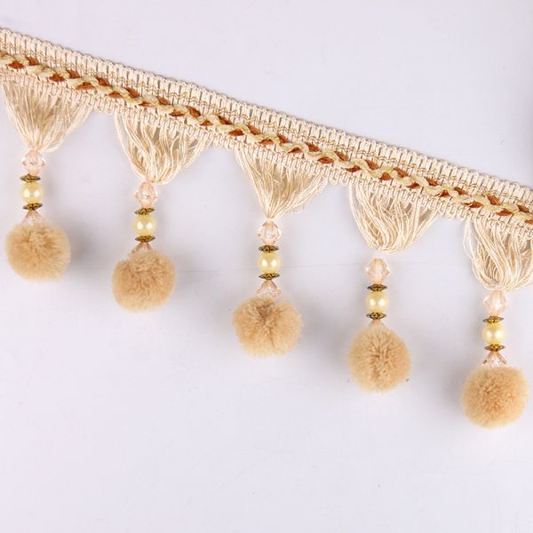 Machine producing OEM wholesale beautiful trimmings beaded pom pom fringes