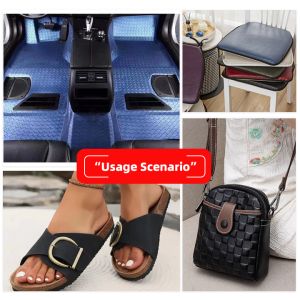 PVC Large Squares Grain Pattern Synthetic Artificial Leather Fabric for Handbags