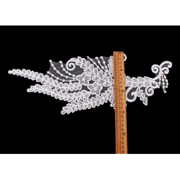 Polyester Angel Wings Lace Collar Applique For Fashion Show DIY Lace Patch
