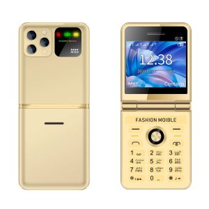 LED Flashlight Super Thin Feature Phone P20 Foldable 2.4'' HD Screen Four SIM