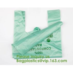 Heavy Duty Compostable T-shirt Handle Tie Plastic Roll Garbage Bags Trash Bags,