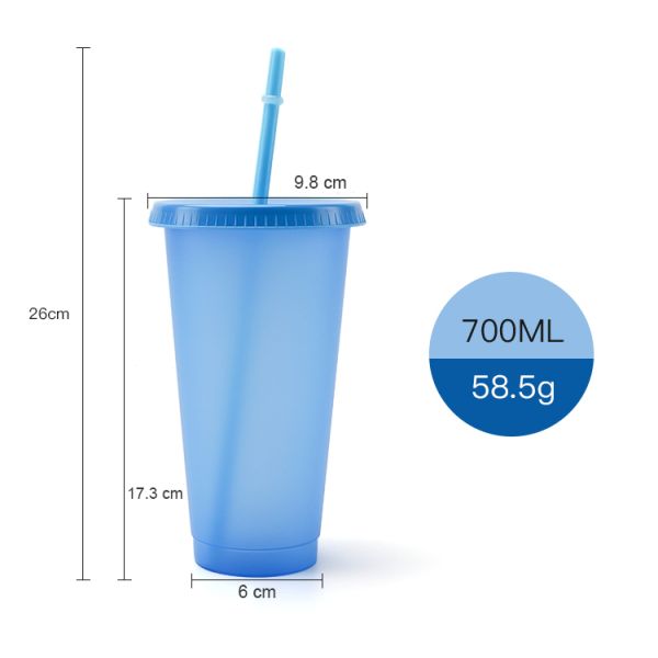 Summer Coffee Tumblers Color Changing Cups 24oz Cold Cups 5 Reusable Cups Lids And Straws Set Of 5