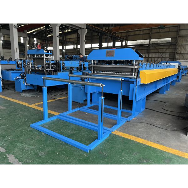 YX11-55-800 Roofing Wall Panel Roll Forming Machine With Hydraulic Post Cutting