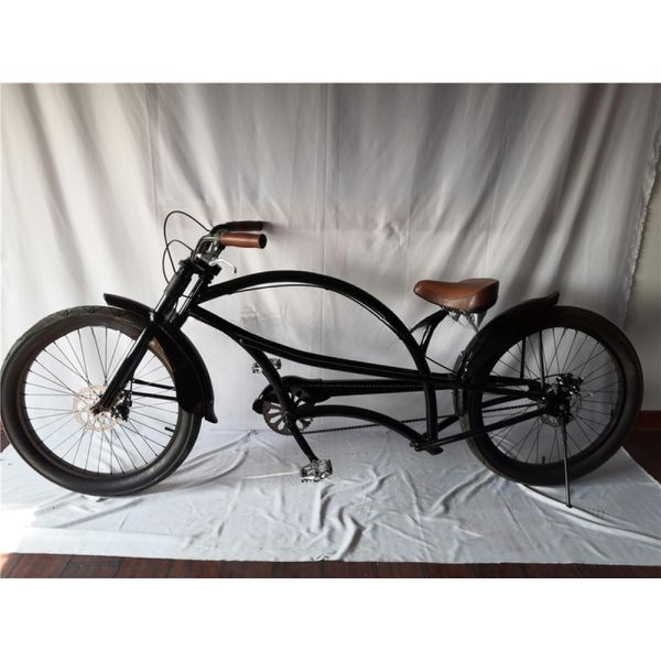 Fat Tire 26" Extended Beach Cruiser Bike with Steel Frame and Disc Brake Technology