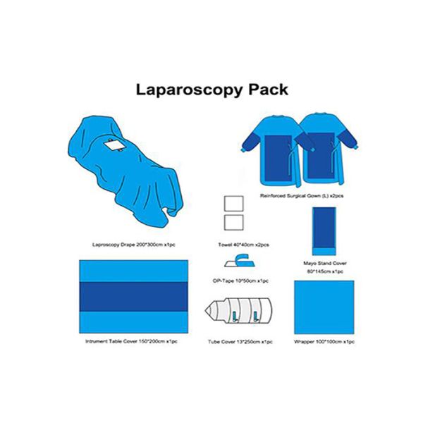Laparoscopy Procedure Pack SMS Fabric Sterile Green Surgical Pack Essential Lamination Patient Disposable Surgical Pack