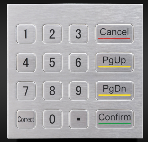 Vandalproof Metal Numeric Keypad 4x4 Access Control Matrix Vending Kiosk