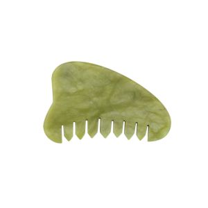 Green Xiuyan Jade Gua Sha Massage Tool Rose Quartz 85x55mm
