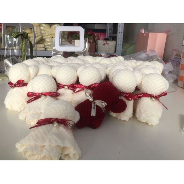 Pineapple Bear Towel Solid Color Cute Rabbit Bear Shaped Coral Fleece Hand Towel for Home