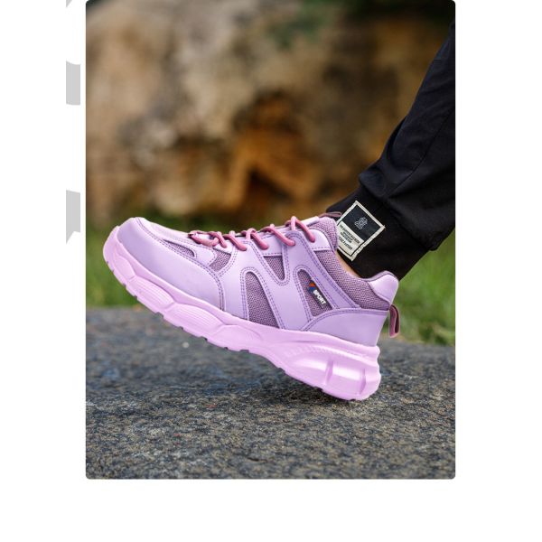 Industrial Safety Flying Knit And Microfiber Work Shoes With Steel Toe For Unisex Workers