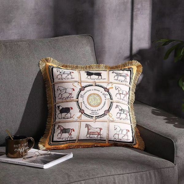 500g Car Decorative Pillows 45*45cm Hand Painted Cushion Cover Sofa Geometric