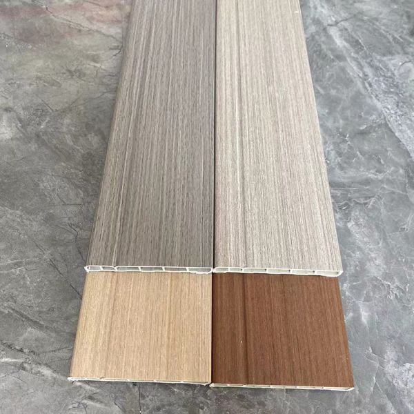 Customized Rectangle Indoor SPC Skirting Line Width 50mm 60mm 80mm