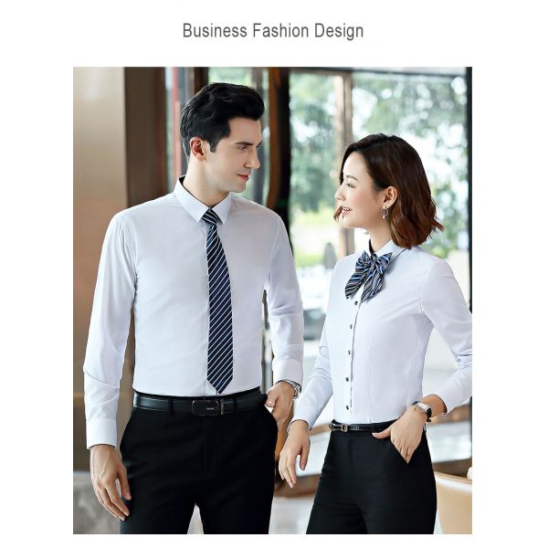 Covered Button Closure Shirts for Men and Women Custom Logo Casual Office Wear Plus Size