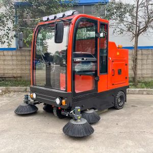 Electric All Closed Cab Floor Sweeper Driving Type Road Sweeper Street Cleaning