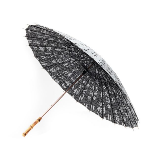 Buy 42 Inch Arc 24 Fiberglass Ribs Rattan Straight Handle Umbrella at wholesale prices