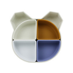 Bear Panda Shape Toddler Silicone Plates Set Non Toxic Eco Friendly
