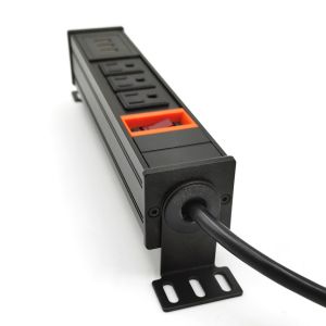 3 Outlet America Type PDU Extension Socket With Switch, USB Type C Overload