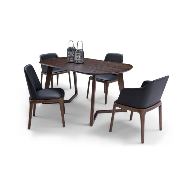 Buy Restaurant reception Leather Seating chair with Ash solid wood Table at wholesale prices