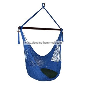 Heavy Duty Caribbean Hammock Chair , Tree Dark Blue Hanging Hammock Chair For