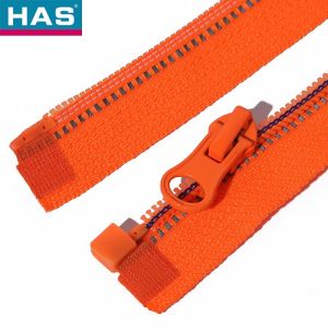 Reflective Orange Strips Nylon Zipper with Tail Opening and GCC Tape Color Eco