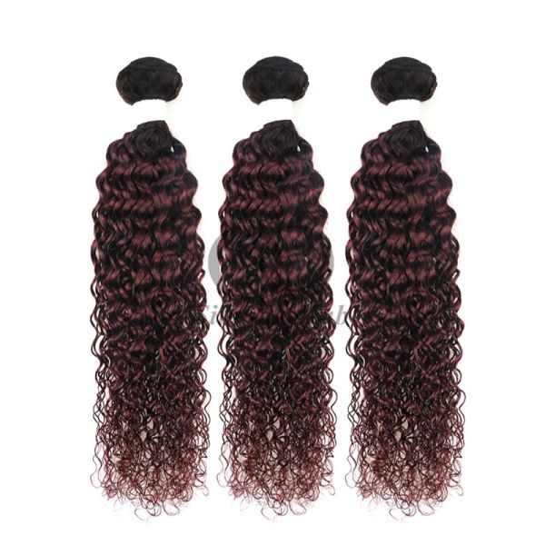 #T1B/99J Kinky Curly Remy Human Hair Bundles Sew In Weave Bundles Brazilian Bundle Deals