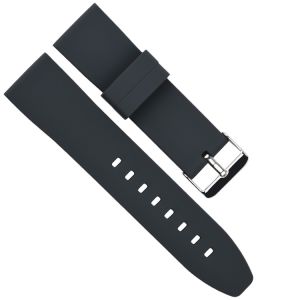 Flat 24mm Mens Rubber Watch Bands With Square Holes