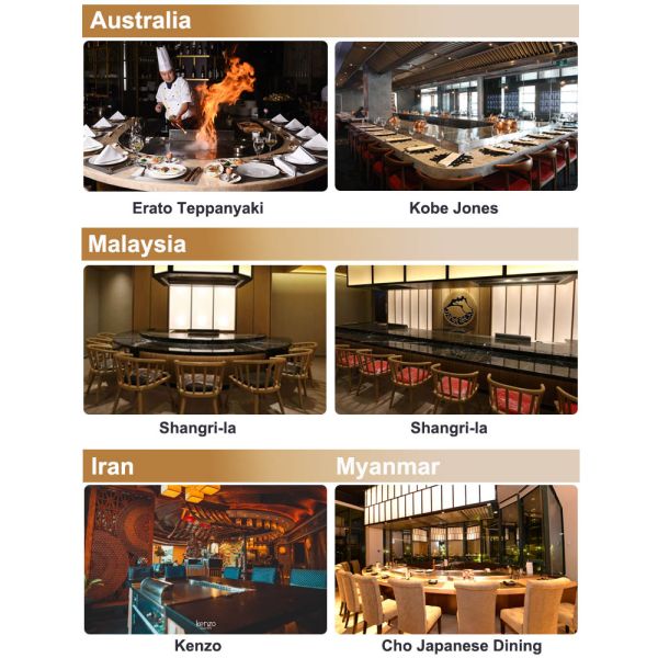 Commercial Teppanyaki Grill Table with 500*400mm Cooking Size 50-300℃ Temperature Range and 5KW Power for Restaurants and Hotels