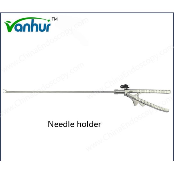 Steel Laparoscopy Surgical Instruments Curved Needle Holder with FDA Certificati