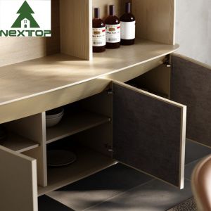 Multi Function Wooden Wine Cabinets With Metal Elegant Upholstered Dining