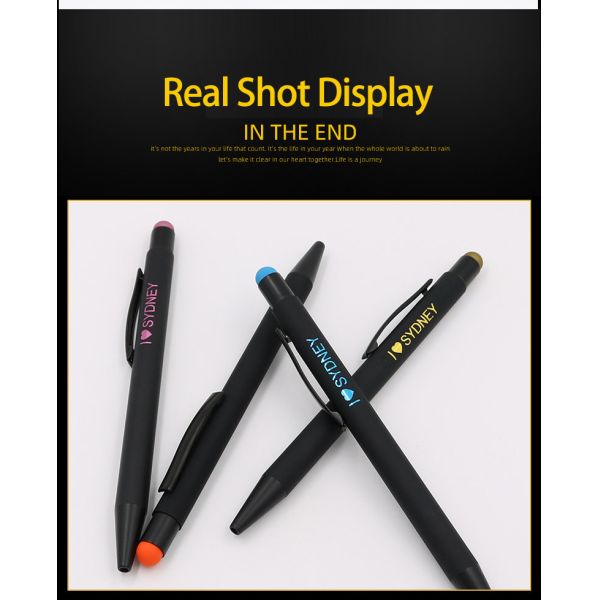 Wholesale Custom Logo Metal Touch Screen Ball Pen Soft Rubber Colorful Stylus Pen