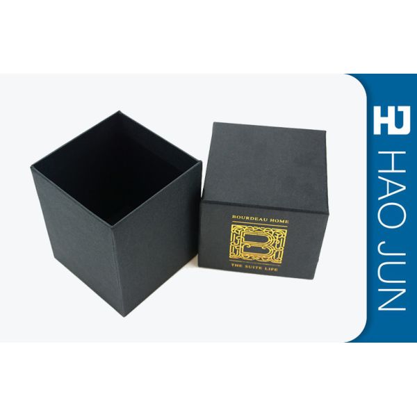 Buy Matt Black Promotional Cosmetic Paper Boxes With Golden Hot Stamping at wholesale prices