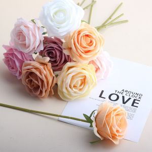 Cross border simulation artificial simulation rose single branch rose flower