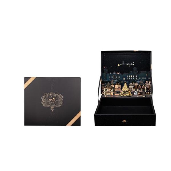 Luxury ECO-Friendly Wholesale Recycled Customised Printing Food Black gift box with lid