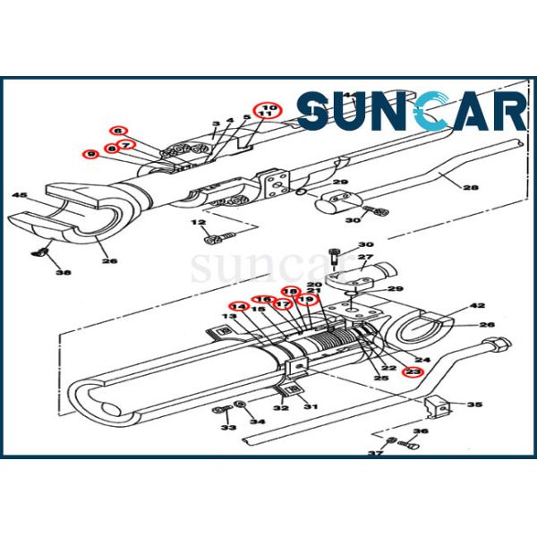 LZ007640 Hydraulic Cylinder Sealing Kit Arm Service Kit Fits CX210BLR CX210B