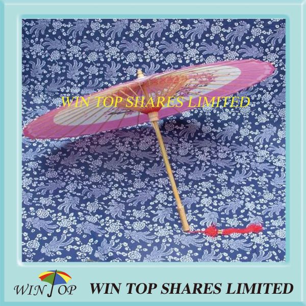 Buy Custom made pink flower oiled paper umbrella at wholesale prices
