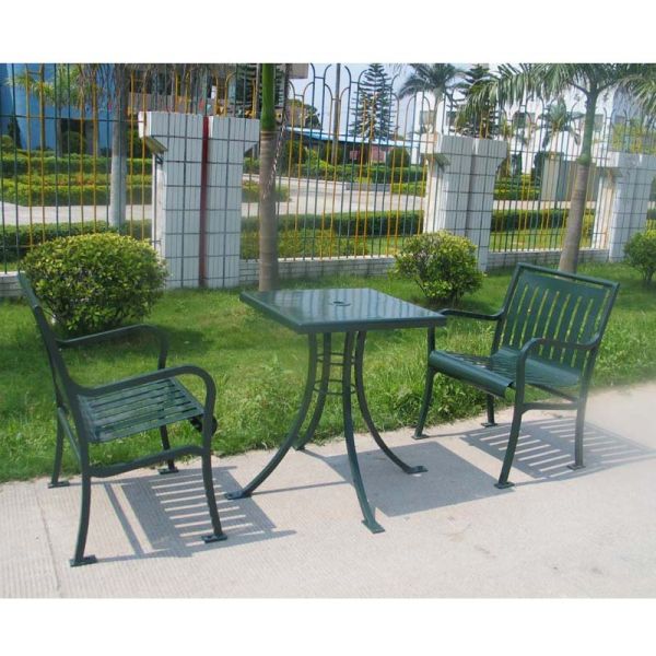 Modern Mild Steel Outdoor Table Benches Waterproof Anti Rust Durable