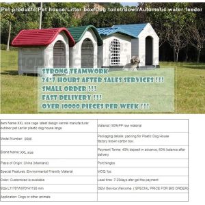 Indoor &outdoor portable waterproof plastic dog house, large pet dog cage box