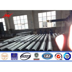 Anti - Ultraviolet 45FT Distribution Galvanized Steel Pole With Cross Arm