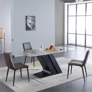 Quality Dining Room Sets 6 Chairs With Z Metal Legs Stone Top Tables For Sale for sale