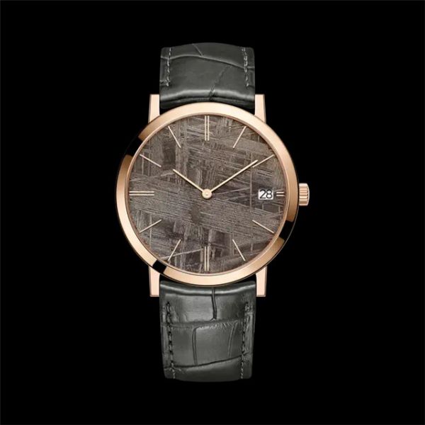 3BAR Stylish Blue Dial Leather Band Watch 1.4 Inch Minimalist Quartz