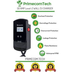 50 Amp Level-2 Smart Electric Vehicle Home Charging Station 220 Volt For Tesla