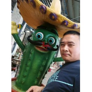 Infrared Sensor Theme Park Cartoon Animatronic Plant Cactus