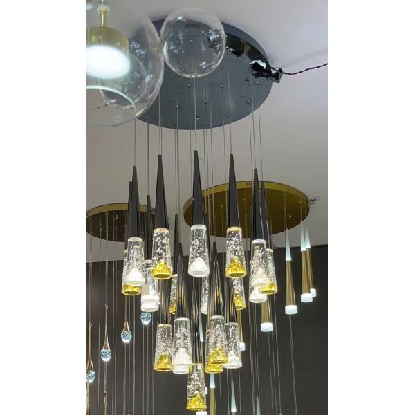 Buy Nordic Light Luxury Silver Mountain Crystal Chandelier for Villa Duplex Stairwell at wholesale prices