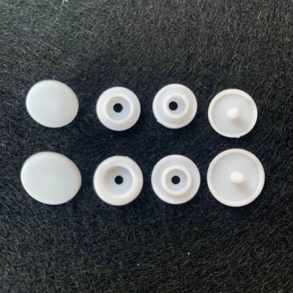 wholesale 4 parts lower price plastic snap fastener 10mm 12mm white plastic snap button for PVC bag