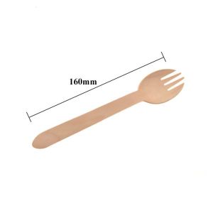 Recyclable Wooden Disposable Cutlery Set Eco Friendly Utensils 160mm