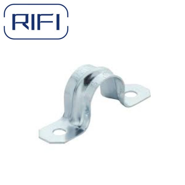 Electrical EMT Conduit Fittings 2 Hole Pipe Strap Galvanized Metal 4 Inch