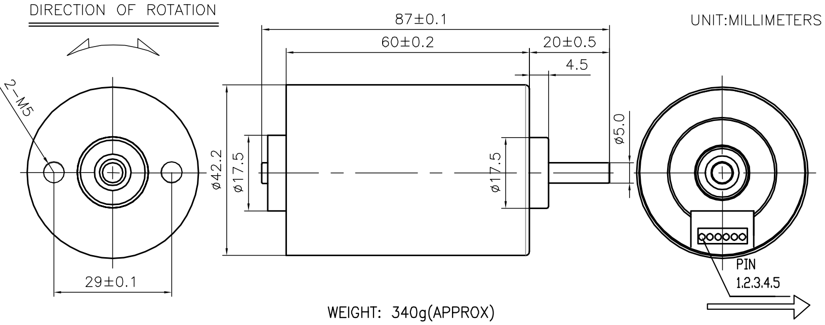 Surgery Tools Brushless Electric Motor , Mini Brushless DC Motor 11.0 - 44.9W Output