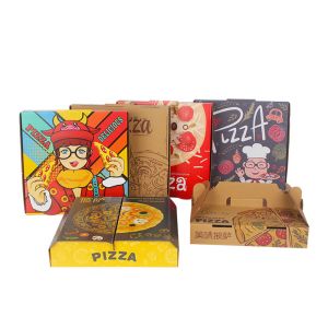 Takeaway Corrugated Cardboard Pizza Boxes Custom Logo Printing