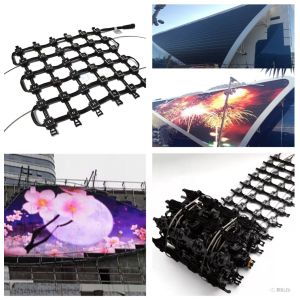 IP66 Waterproof Outdoor P50mm LED Mesh Display Foldable Flexible LED Mesh
